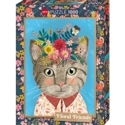 Puzzle 1000 pzs. Floral Friends, Pretty Feline