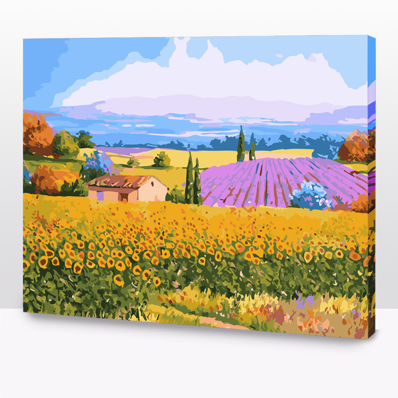 KIT PAINT BY NUMBERS PRADERA DE GIRASOLES 50x65
