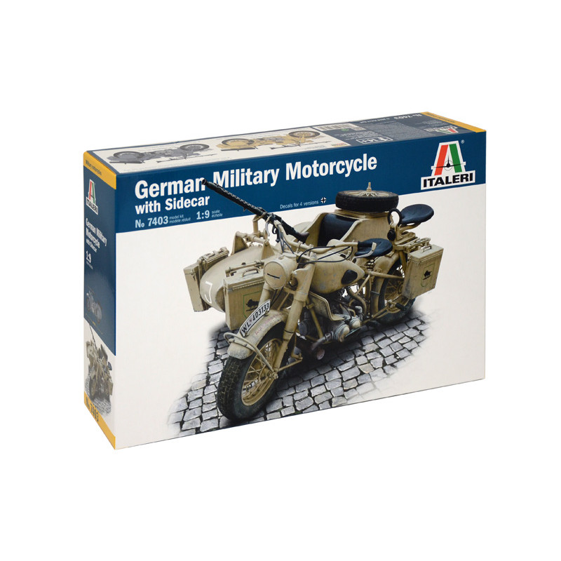 MODELO 1:9 German Milit.Motorcycle with Sidecar