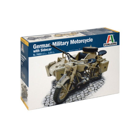 MODELO 1:9 German Milit.Motorcycle with Sidecar