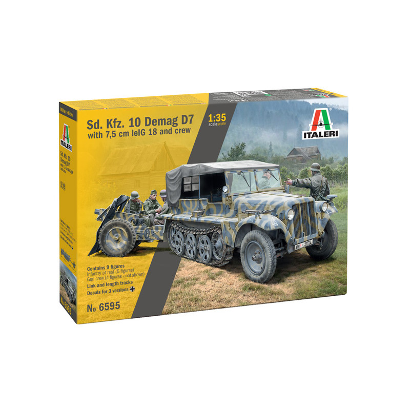 MODELO 1:35 KFZ. 10 DEMAG D7 with 7,5 cm leIG 18 and CREW