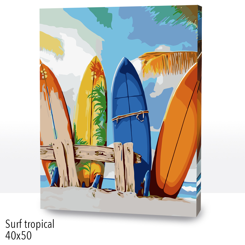 KIT PAINT BY NUMBERS SURF TROPICAL 40X50