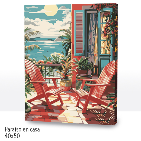 KIT PAINT BY NUMBERS PARAÍSO EN CASA 40X50