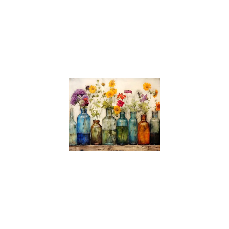 KIT PAINT BY NUMBERS BOTELLAS Y VIDA 50X65