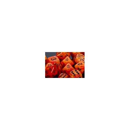 SET DE 7 DADOS VORTEX NARANJA C/NEGRO