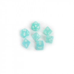 SET DE 7 DADOS FROSTED TEAL C/BLANCO