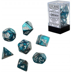 SET DE 7 DADOS GEMINI ACERO-TEAL C/BLANCO