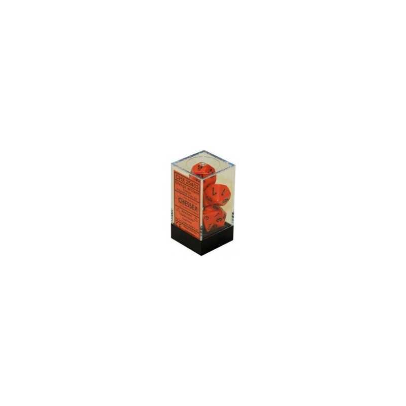 SET DE 7 DADOS OPACOS NARANJA C/NEGRO